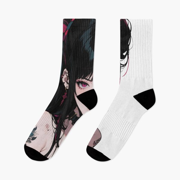 Item preview, Colorful Tattooed Punk Anime Girl – Neon Ink & Street Style Art designed and sold by Ping0686.