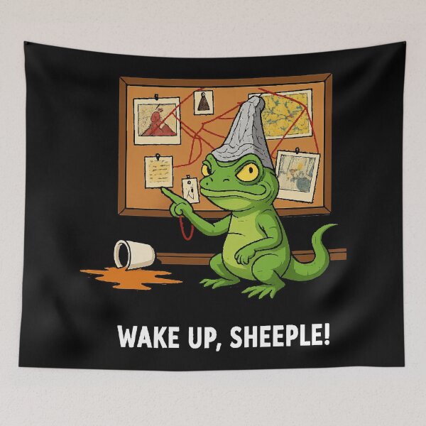 Item preview, Funny Lizard Conspiracy Lizard Meme Tin Foil Hat Funny Reptile Theory  designed and sold by Uglyandcute.