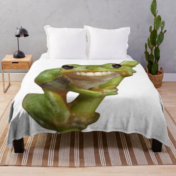 Item preview, Funny Gecko Meme with Human Smile on Branch designed and sold by AesthinkArt.