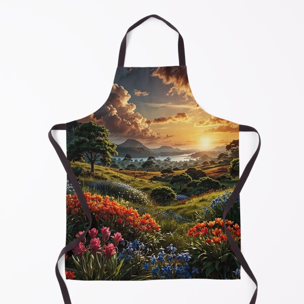 Item preview, Sunset over a flowering valley designed and sold by PixelParadies.