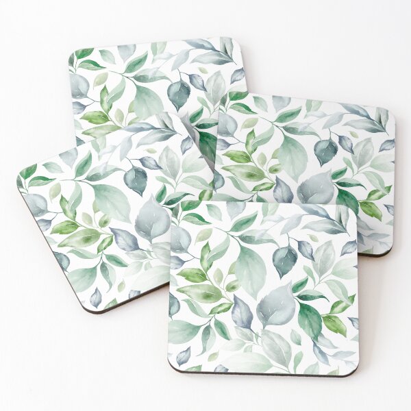Item preview, White and Green Watercolor Floral Pattern – Elegant Botanical Seamless Design designed and sold by AlexeyevZurga.
