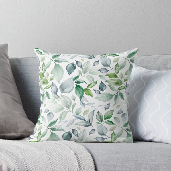 Item preview, White and Green Watercolor Floral Pattern – Elegant Botanical Seamless Design designed and sold by AlexeyevZurga.