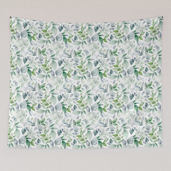 Item preview, White and Green Watercolor Floral Pattern – Elegant Botanical Seamless Design designed and sold by AlexeyevZurga.