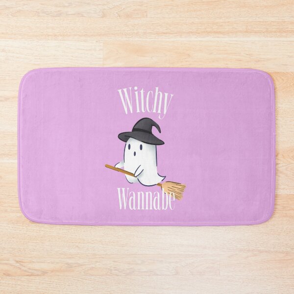 Item preview,  Witchy Wannabe – Cute Ghost on a Broom -- Pink Version designed and sold by Novel Works Studio.