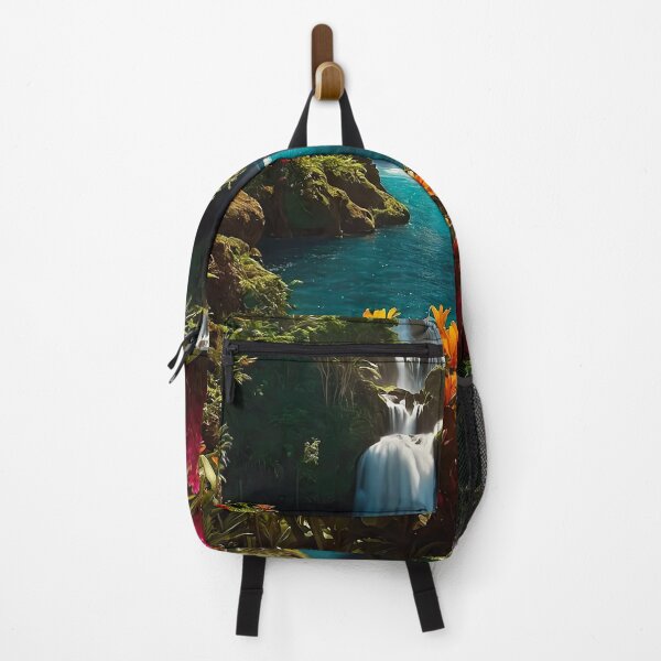 Item preview, Cascading waterfall in a tropical garden designed and sold by PixelParadies.
