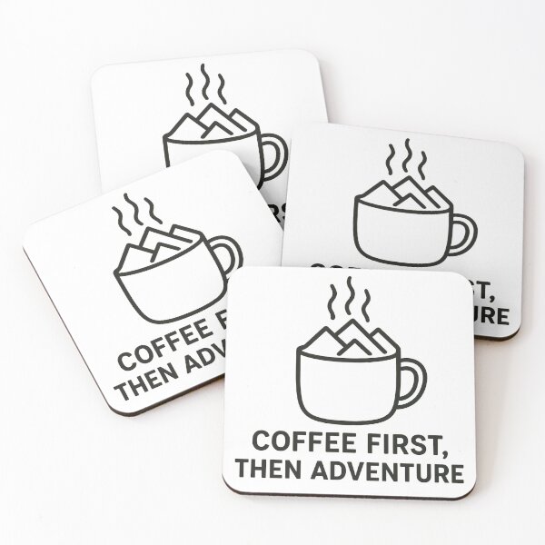 Item preview, Coffee First, Then Adventure – Minimalist Mountain Mug Design designed and sold by EchoGrafik.