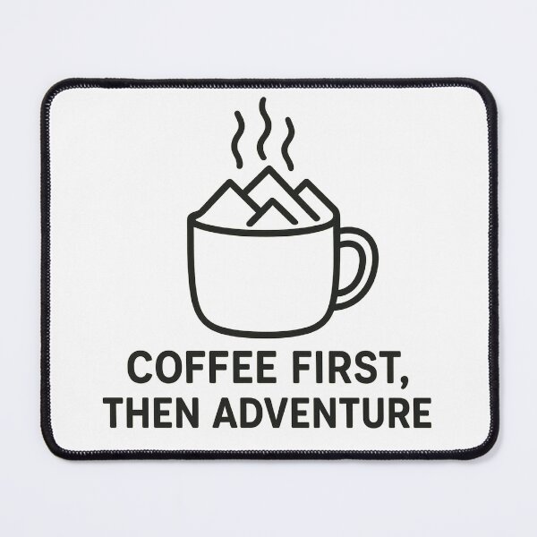 Item preview, Coffee First, Then Adventure – Minimalist Mountain Mug Design designed and sold by EchoGrafik.