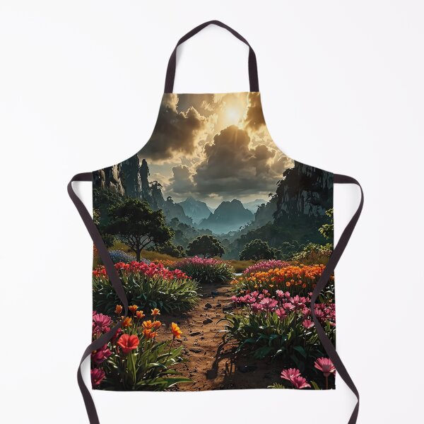 Item preview, Path through a flowering valley in sunlight designed and sold by PixelParadies.