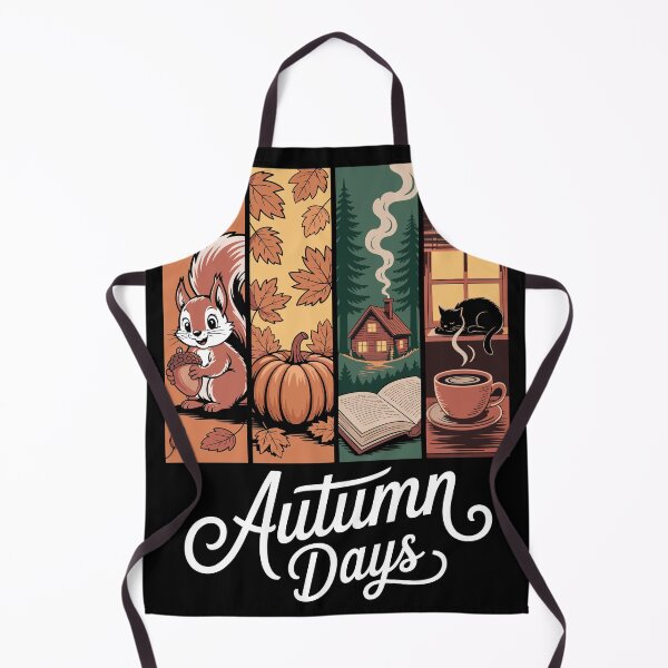 Item preview, Autumn Days Squirrel Pumpkin Cabin Cat Cozy Design designed and sold by Serbin.