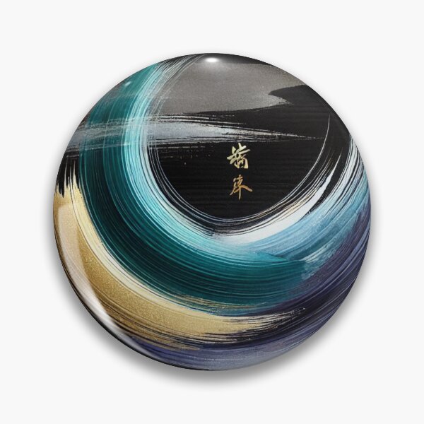 Item preview, “Zen Circle – Turquoise, Gold & Japanese Calligraphy” designed and sold by Zenlines by Ralf Gradl.