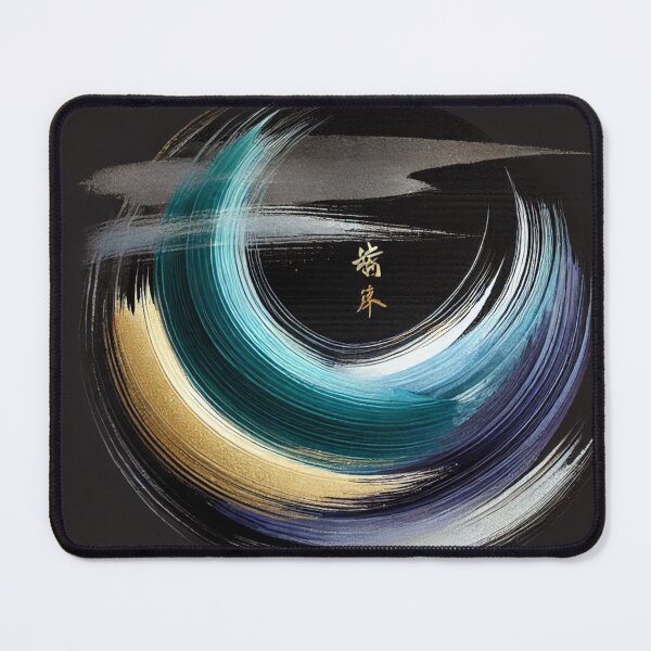 Item preview, “Zen Circle – Turquoise, Gold & Japanese Calligraphy” designed and sold by Zenlines by Ralf Gradl.