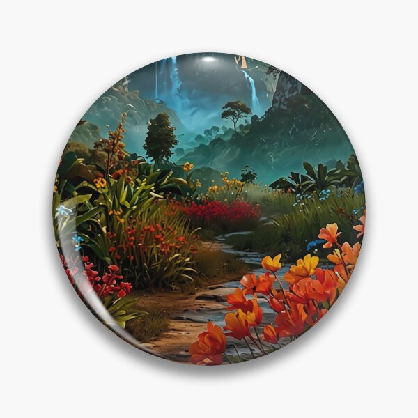 Item preview, Path through a flowering valley in sunlight designed and sold by PixelParadies.