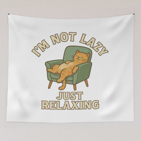 Item preview, a T-shirt with a relaxed cat motif designed and sold by PROJEKT CERTPRO.