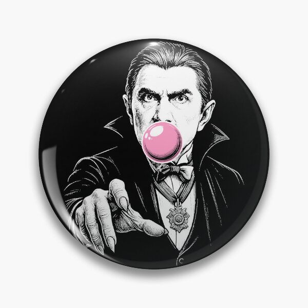 Aperçu de l'œuvre Dracula soufflant une bulle de chewing-gum, horreur classique, gothique, alternatif créée et vendue par CM2P.