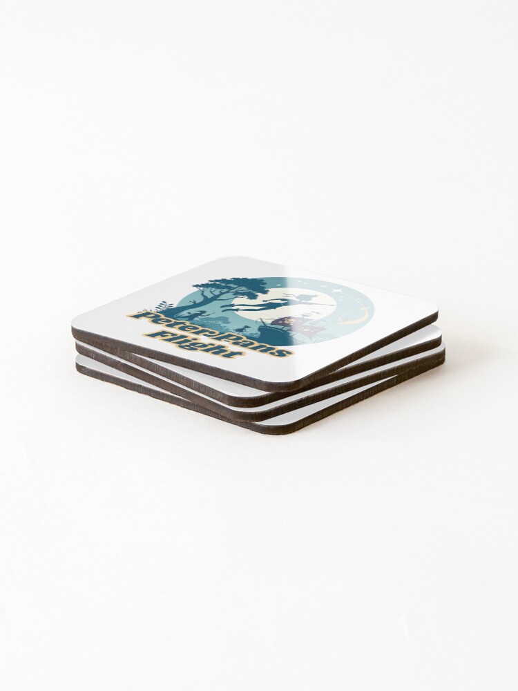 Thumbnail 4 of 5, Coasters (Set of 4), Peter Pans Flight Ride designed and sold by ShepDesigns.