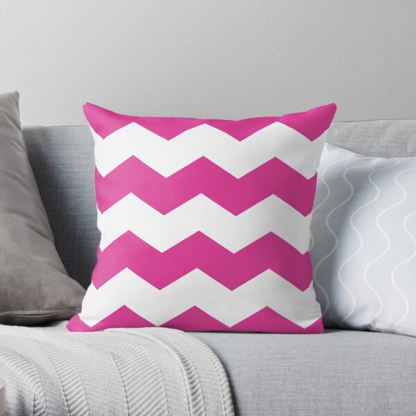 Magenta / Hot Pink Chevron Print Throw Pillow