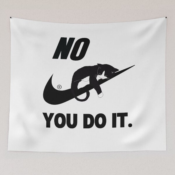 Item preview, Nike Black check mark, black cat "NO YOU DO IT" designed and sold by Holy Coast Threads (Formerly ChristianFlower).
