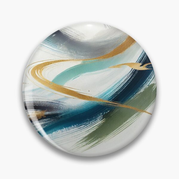 Item preview, “Zen Winds – Gentle Brushstrokes in Turquoise & Gold” designed and sold by Zenlines by Ralf Gradl.