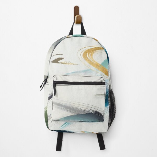 Item preview, “Zen Winds – Gentle Brushstrokes in Turquoise & Gold” designed and sold by Zenlines by Ralf Gradl.