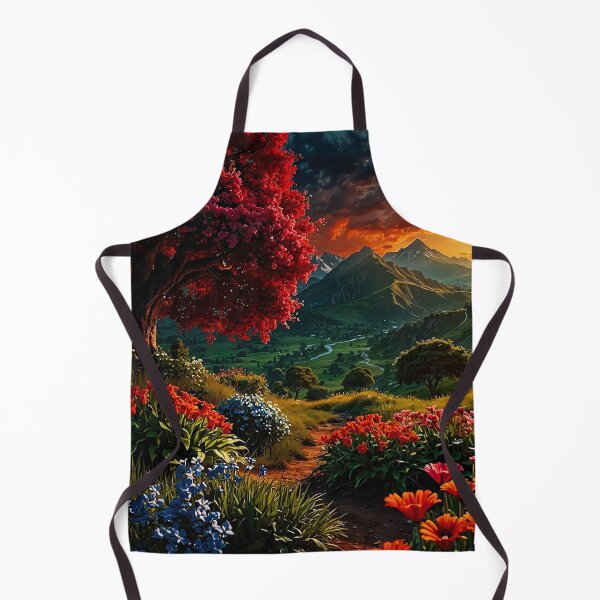 Item preview, Flowering landscape in the evening light designed and sold by PixelParadies.