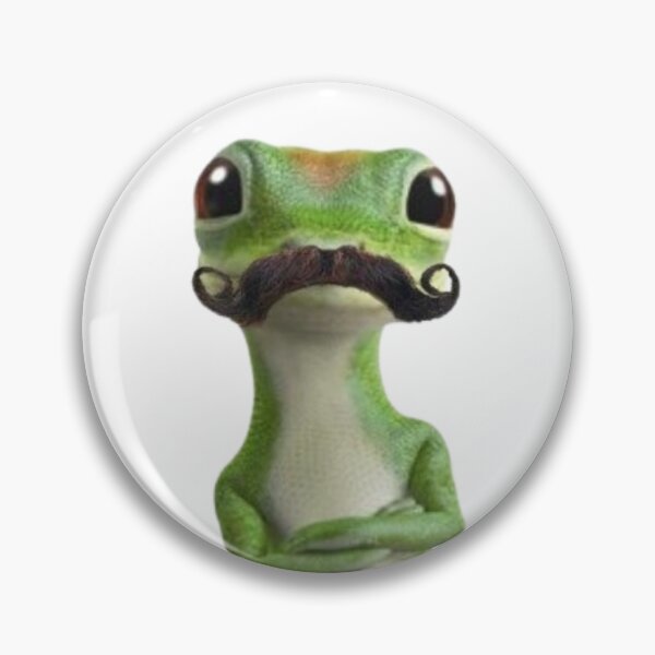 Item preview, Funny Gecko with Mustache Cartoon Illustration designed and sold by AesthinkArt.