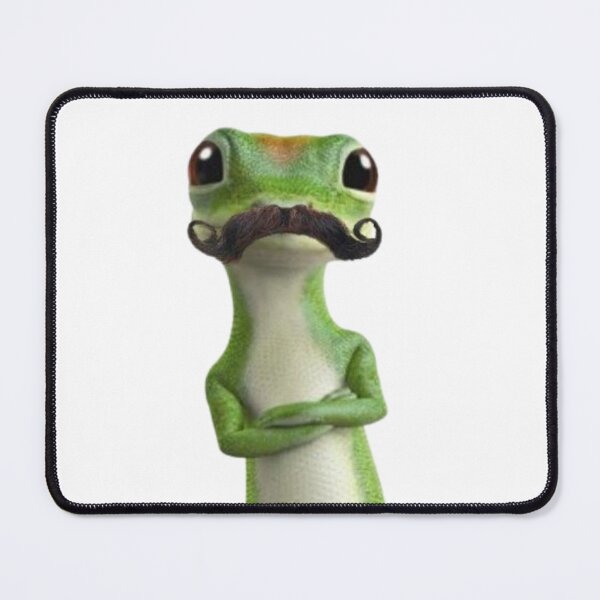 Item preview, Funny Gecko with Mustache Cartoon Illustration designed and sold by AesthinkArt.