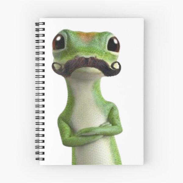 Item preview, Funny Gecko with Mustache Cartoon Illustration designed and sold by AesthinkArt.