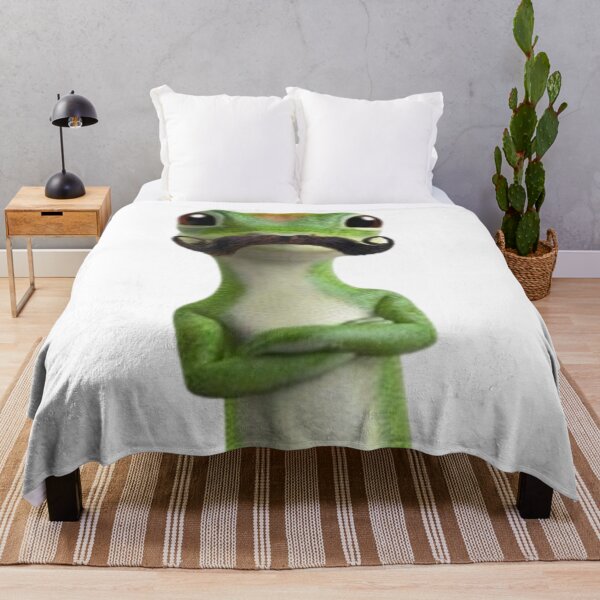 Item preview, Funny Gecko with Mustache Cartoon Illustration designed and sold by AesthinkArt.