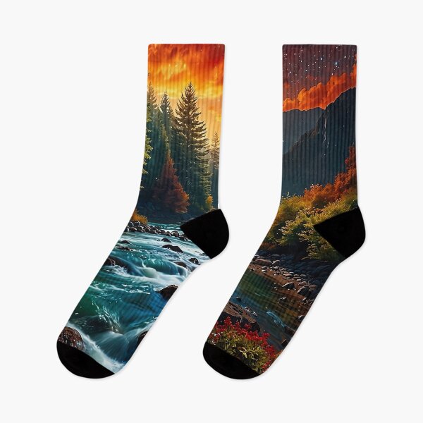 Item preview, Rushing river under a dramatic starry night designed and sold by PixelParadies.