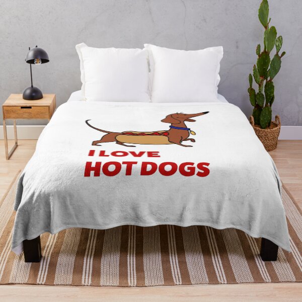 Item preview, Funny Dachshund Hot Dog – I Love Hot Dogs Cartoon Design designed and sold by Absyntart.