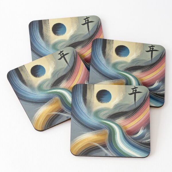 Item preview, “Harmony in Motion – Zen Brushstrokes in Blue, Gold & Red” designed and sold by Zenlines by Ralf Gradl.