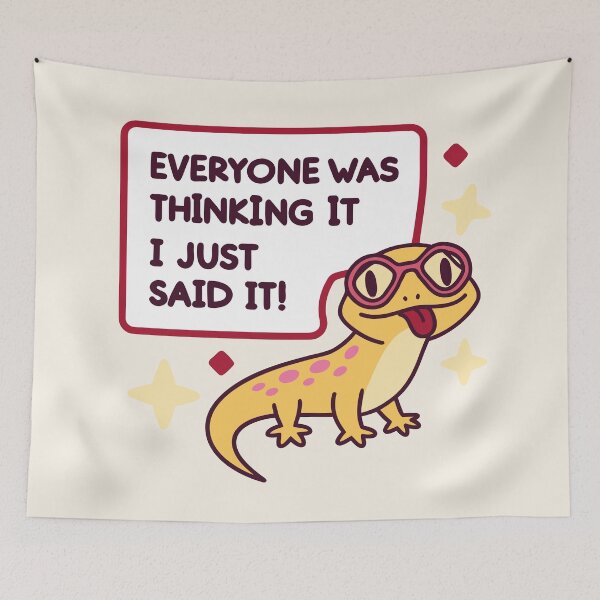 Item preview, Cool Funny Lizard – “Everyone Was Thinking It” Quirky Cartoon Design designed and sold by TastefulDesigns.
