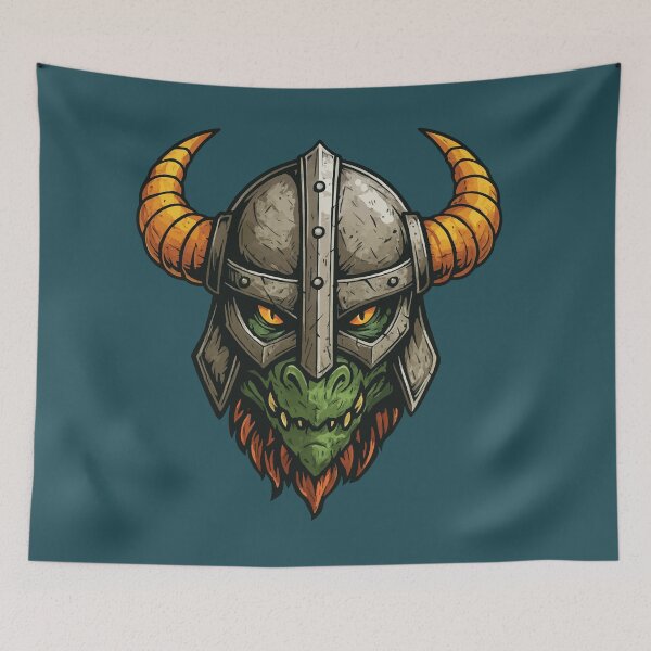 Item preview, Viking Helm Dragon Warrior Head Illustration designed and sold by James Faber.