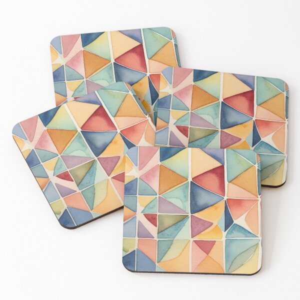 Item preview, Colorful Geometric Watercolor Pattern designed and sold by MoxisWatercolor.