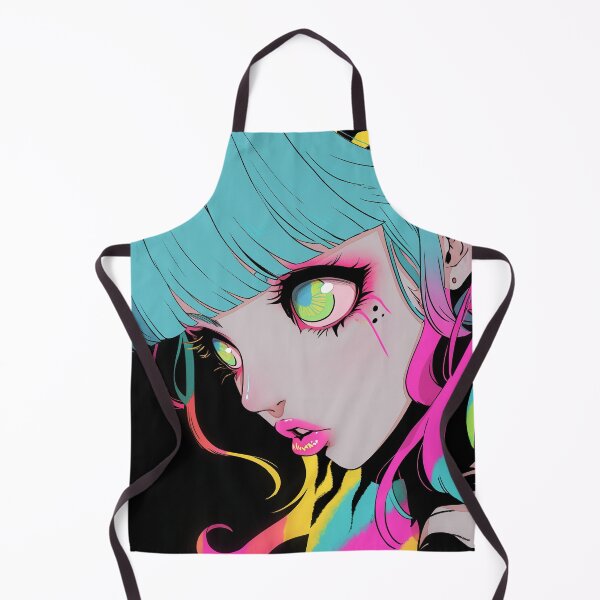 Item preview, Neon Zebra Hair Anime Girl designed and sold by bubblegoth.
