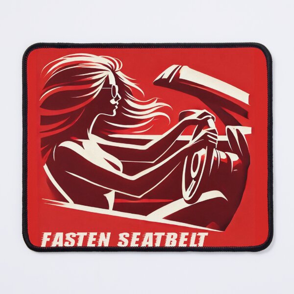 Item preview, Fasten Seatbelt Graphic T-Shirt, Retro Car Girl Power Tee, Bold Women’s Statement Shirt designed and sold by Estelle Printworks.