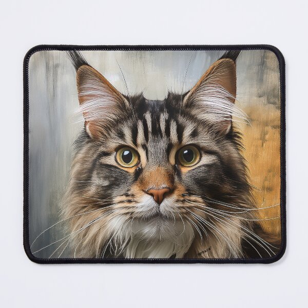 Item preview, Majestic Maine coon cat against a weathered grungy paint texture designed and sold by mrpropcake.