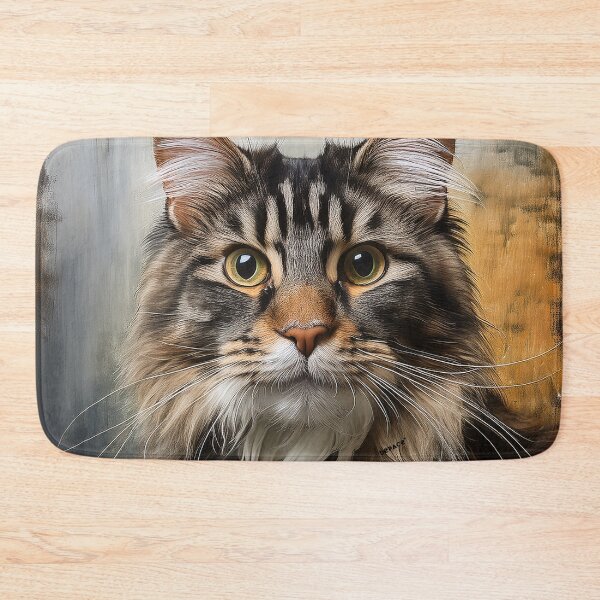 Item preview, Majestic Maine coon cat against a weathered grungy paint texture designed and sold by mrpropcake.