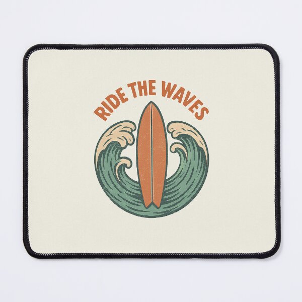 Item preview, Ride the Waves — Retro Surfboard & Ocean Waves Vintage Illustration designed and sold by HoopeStylee.