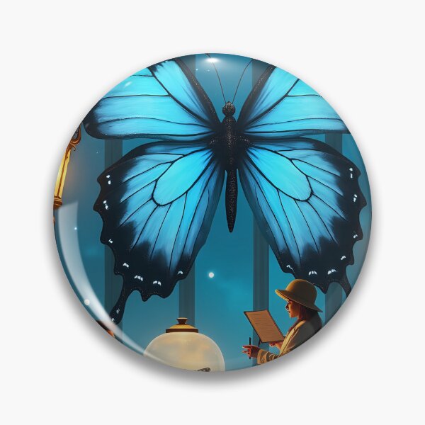 Item preview, THE LEPIDOPTERIST'S OBSERVATORY - Celestial Insect Art for Science Lovers & Dreamers, Steampunk Astronomy Poster designed and sold by Rilindi.