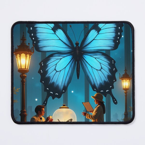 Item preview, THE LEPIDOPTERIST'S OBSERVATORY - Celestial Insect Art for Science Lovers & Dreamers, Steampunk Astronomy Poster designed and sold by Rilindi.