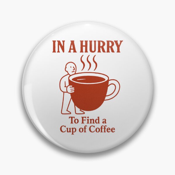 Item preview, In a Hurry — Retro Coffee Cup Vintage Screenprint Illustration designed and sold by HoopeStylee.