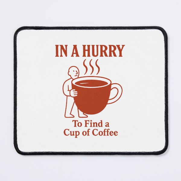 Item preview, In a Hurry — Retro Coffee Cup Vintage Screenprint Illustration designed and sold by HoopeStylee.