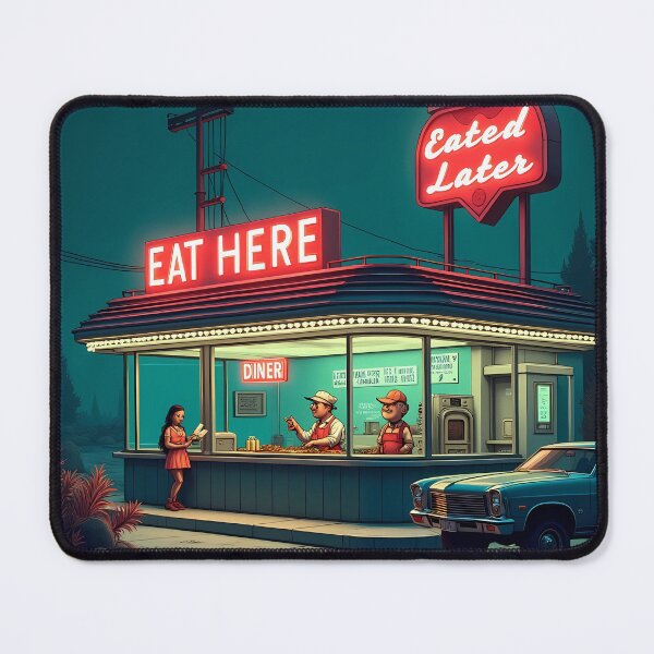 Item preview, THE ABYSSAL BURGER SHACK - Creepy Cute Ocean Diner Art for Sea Lovers & Retro Fans, Glowing Deep Sea Poster designed and sold by Rilindi.