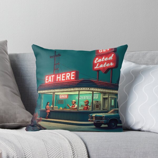 Item preview, THE ABYSSAL BURGER SHACK - Creepy Cute Ocean Diner Art for Sea Lovers & Retro Fans, Glowing Deep Sea Poster designed and sold by Rilindi.
