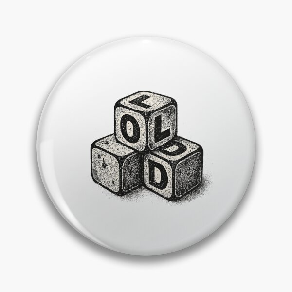 Item preview, Vintage Dice — Distressed Black & White Retro Block Letter Illustration designed and sold by HoopeStylee.