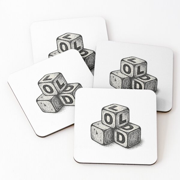Item preview, Vintage Dice — Distressed Black & White Retro Block Letter Illustration designed and sold by HoopeStylee.