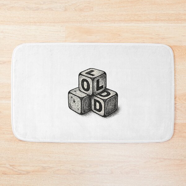 Item preview, Vintage Dice — Distressed Black & White Retro Block Letter Illustration designed and sold by HoopeStylee.
