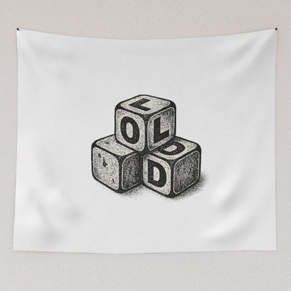 Item preview, Vintage Dice — Distressed Black & White Retro Block Letter Illustration designed and sold by HoopeStylee.