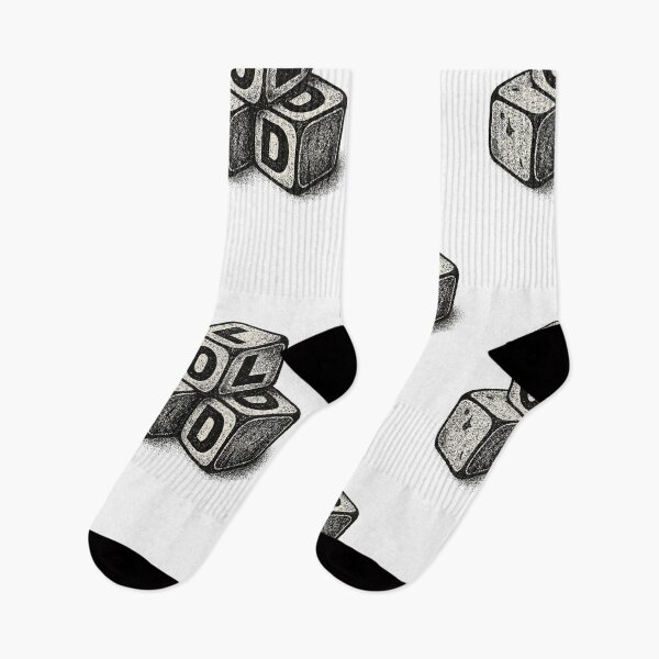 Item preview, Vintage Dice — Distressed Black & White Retro Block Letter Illustration designed and sold by HoopeStylee.